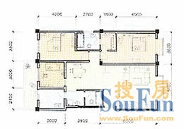 武侯名园户型图 3室2厅2卫1厨 143.00㎡