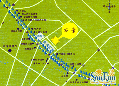 锦城庭院交通图
