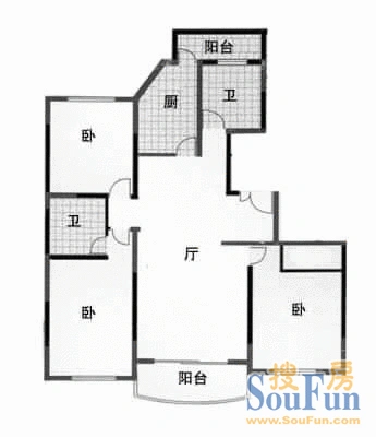 鑫国家园 3室2厅1卫1厨 138.19㎡