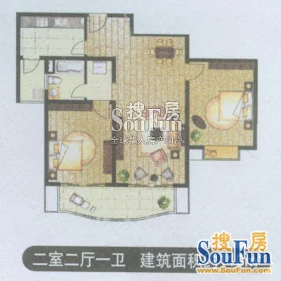 丝庐花语上海 丝庐花语 户型图&nbsp;2室2厅1卫1厨 110.00㎡