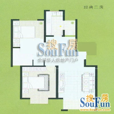 中轩丽苑上海 中轩丽苑 户型图 2室2厅1卫1厨 0.00㎡