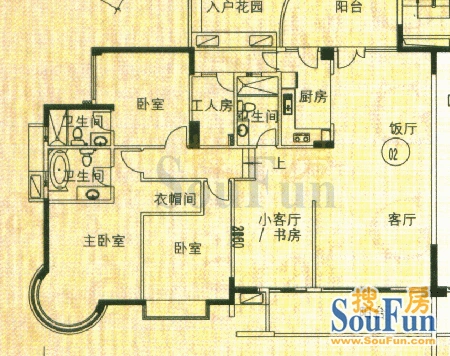 星河传说聚星岛A区 4室2厅3卫1厨 189.84㎡