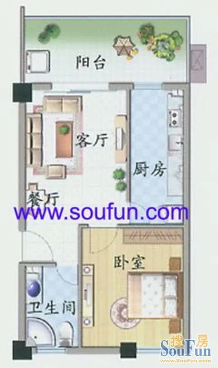 喜丽佳园D1&nbsp;1室1厅1卫1厨 0.00㎡