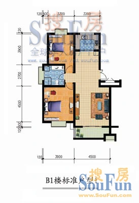 城建阳光山色B1楼标准户型1 0室0厅0卫0厨 0.00㎡
