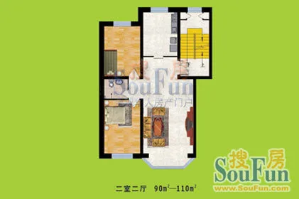 我的家园我的家园 户型图 2室2厅1卫0厨 90.00㎡