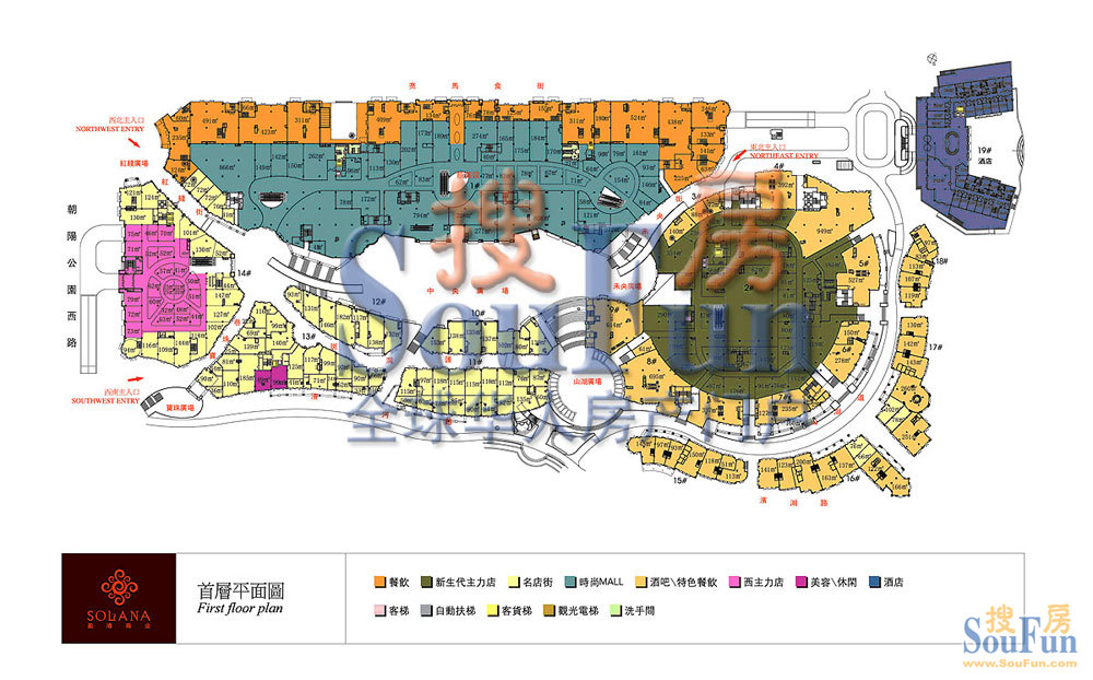 solana蓝色港湾国际商区首层平面图户型