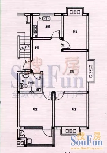 3室2厅1卫1厨126.20㎡