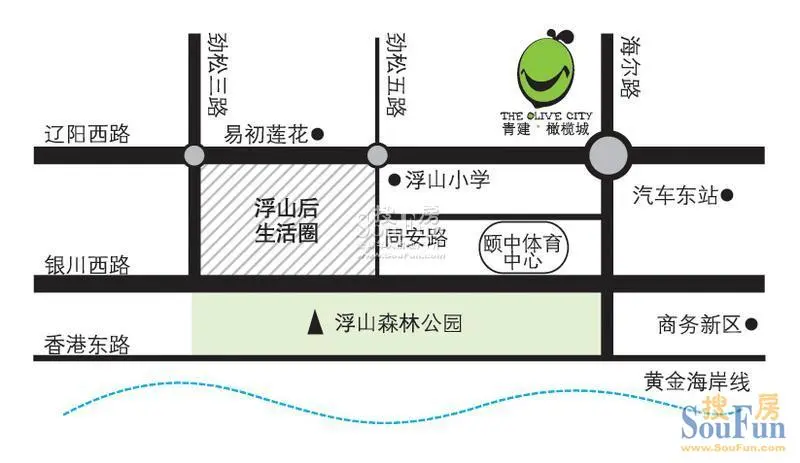 青建橄榄城交通图