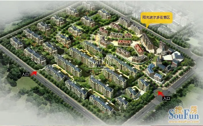 恒盛波尔多小镇的相册-鸟瞰效果图