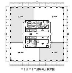 北京银泰中心写字楼30-32层平面图