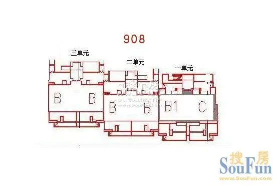 ³��˳���³�908��¥���ͷֲ�ͼ