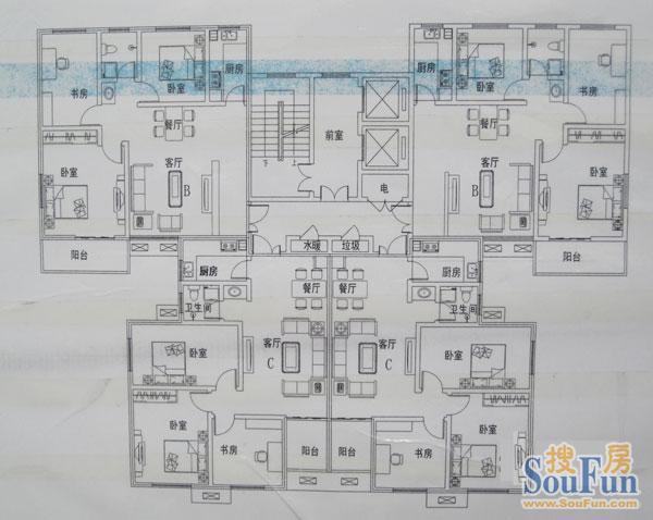 通和明镜台2、6、7号楼1单元户型图 0室0厅0卫0厨 0.00㎡