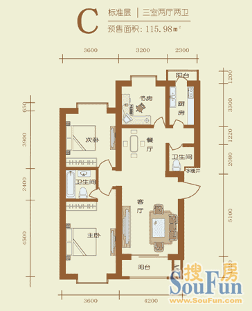 宝星花园主推98-115平米户型 均价4000