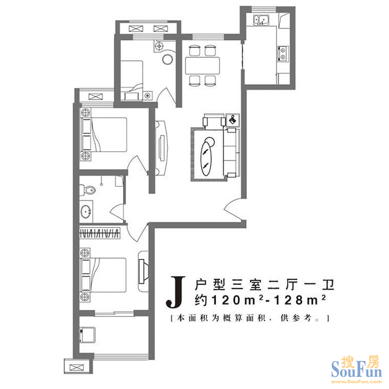 00㎡_良城逸景户型图-石家庄搜房网