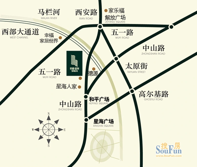 世嘉星海交通图
