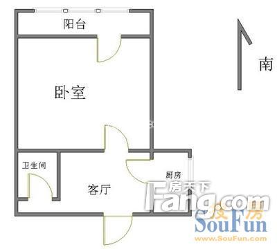 惠新里户型图 1室1厅1卫1厨 0.00㎡