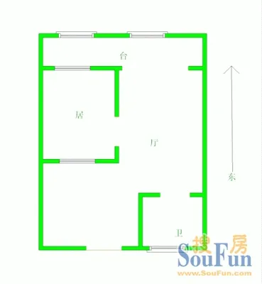 淦江东里户型图&nbsp;1室1厅0卫0厨 0.00㎡