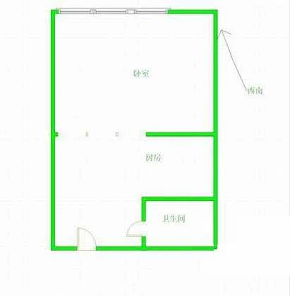 西八间北里户型图 1室0厅1卫1厨 0.00㎡