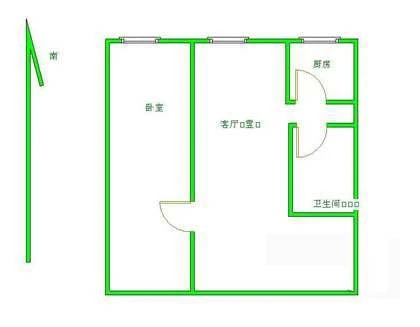 正辰小区户型图 1室1厅1卫1厨 0.00㎡