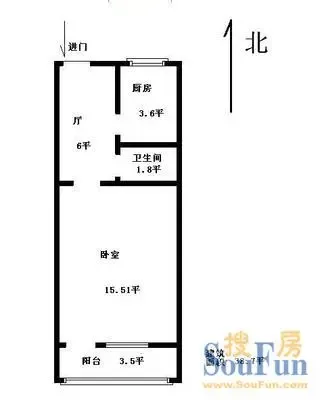 新外大街21号院户型&nbsp;1室1厅1卫1厨 0.00㎡