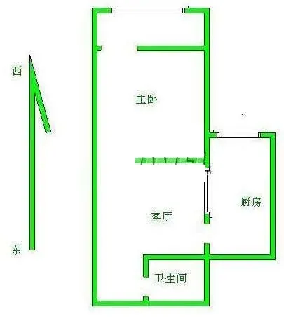 光华西里户型图&nbsp;1室1厅1卫1厨 0.00㎡