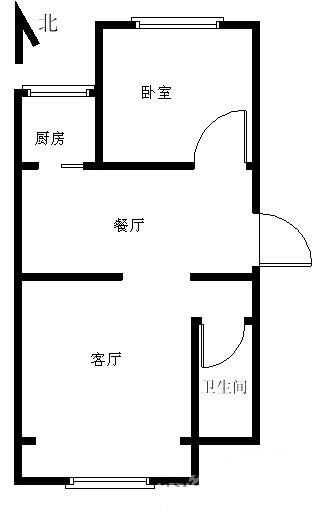 豆瓣小区户型图 1室2厅1卫1厨 0.00㎡