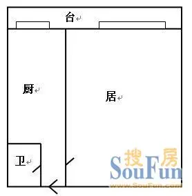 宁桥里户型图 1室1厅1卫1厨 0.00㎡