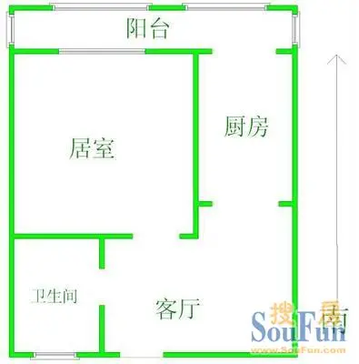 佳园里户型图 1室1厅1卫1厨 0.00㎡