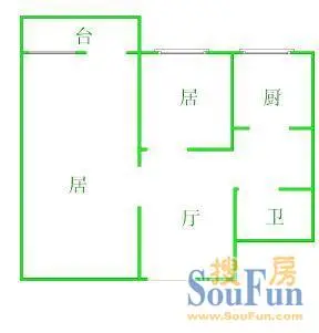 津塘路172号增1号户型图 2室1厅1卫1厨 0.00㎡