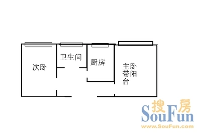 大慧寺12号院户型图 1室1厅1卫1厨 0.00㎡