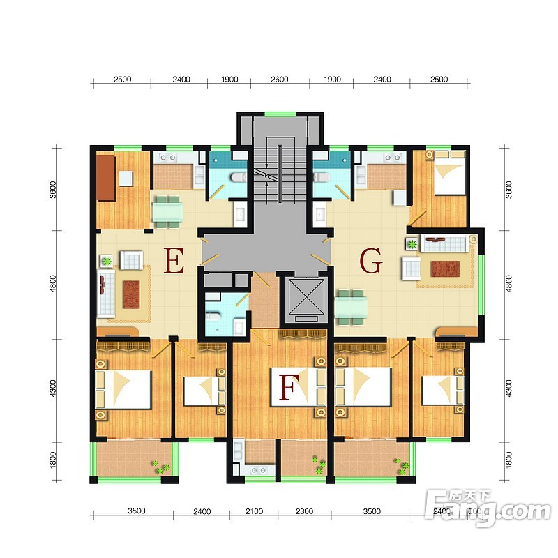 丽都家园体开发高层拼合 E、F、G 户型 0室0厅0卫0厨 0.00㎡