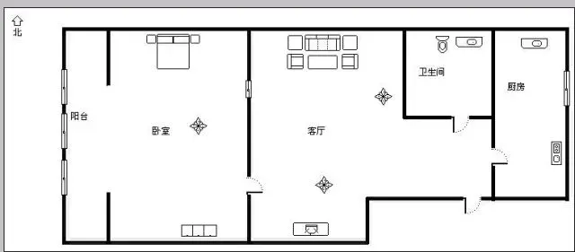 东山坡一里户型图&nbsp;1室2厅1卫1厨 0.00㎡