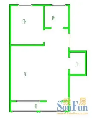 角门9号院户型图&nbsp;1室1厅1卫1厨 0.00㎡