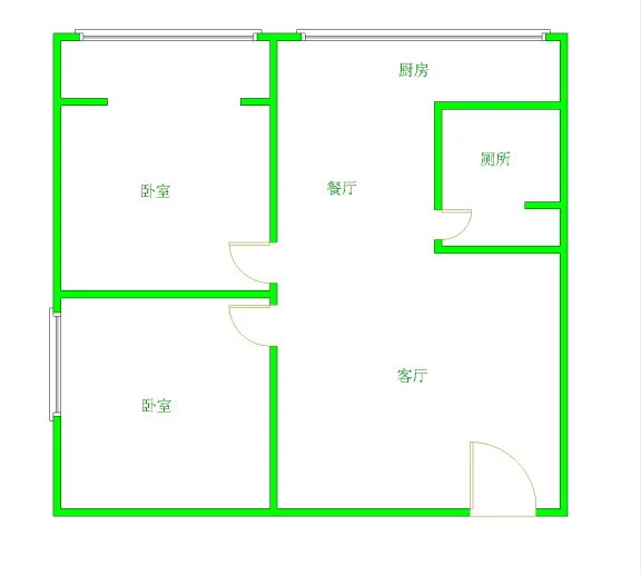 沙口路民政局家属院沙口路民政局家属院 2室 户型图 2室1厅1卫1厨 0.00㎡