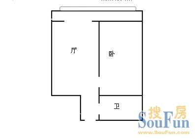 北洋花园户型图 1室1厅1卫1厨 0.00㎡