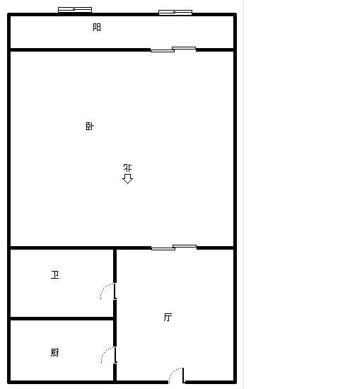 三和新苑户型图 1室1厅1卫1厨 0.00㎡