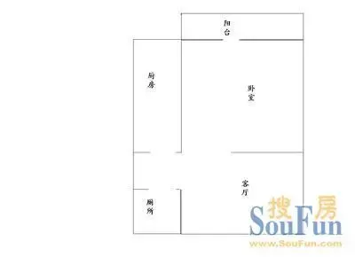 宣武门西里户型图&nbsp;1室1厅1卫1厨 0.00㎡