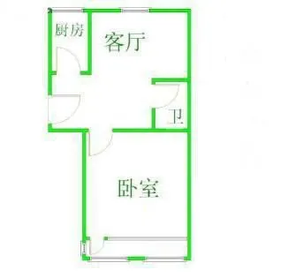 右安门外大街1号户型图&nbsp;1室1厅1卫1厨 0.00㎡