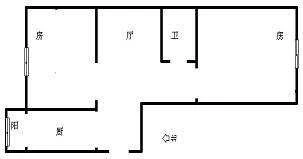 兰江里户型图 2室1厅1卫1厨 0.00㎡