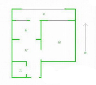 新村北里户型图 1室1厅1卫1厨 0.00㎡