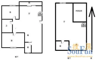建工里户型图 2室2厅2卫1厨 0.00㎡