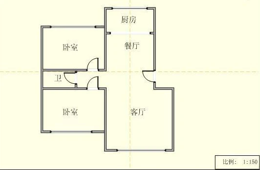 凌秀小区凌秀小区 2室户型图 2室2厅1卫1厨 0.00㎡