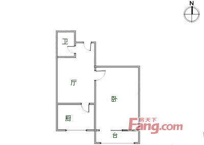 武清林业公寓户型图 1室1厅1卫1厨 0.00㎡