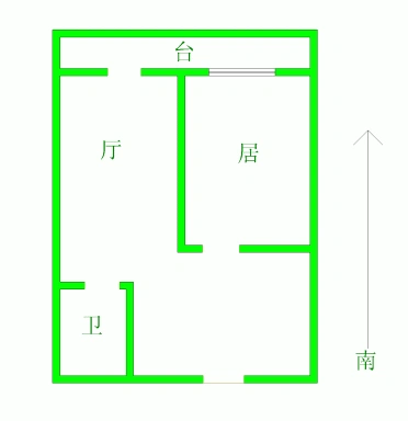 广厦南里户型图 1室1厅1卫1厨 0.00㎡