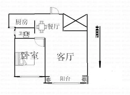济高龙园户型图 1室2厅1卫1厨 0.00㎡
