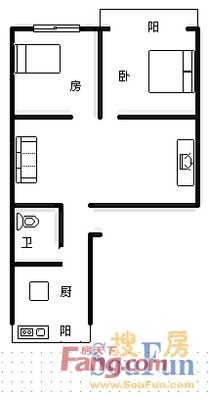 海尔公寓海尔公寓 户型图 2室1厅1卫1厨 0.00㎡
