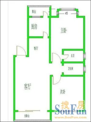 海富经典二期海富经典二期 2室户型图 2室2厅2卫1厨 0.00㎡