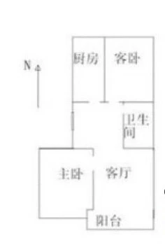 蓝天苑蓝天苑户型图 2室1厅1卫1厨 0.00㎡