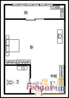 开建海景南苑开建海景南苑 1室户型图 1室1厅1卫1厨 0.00㎡