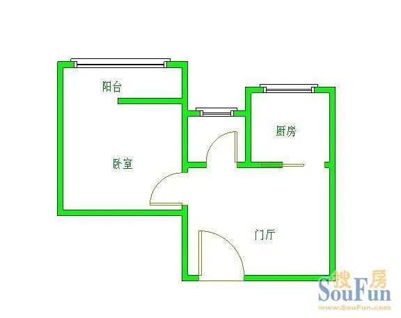 高家坡小区户型图 1室1厅1卫1厨 0.00㎡